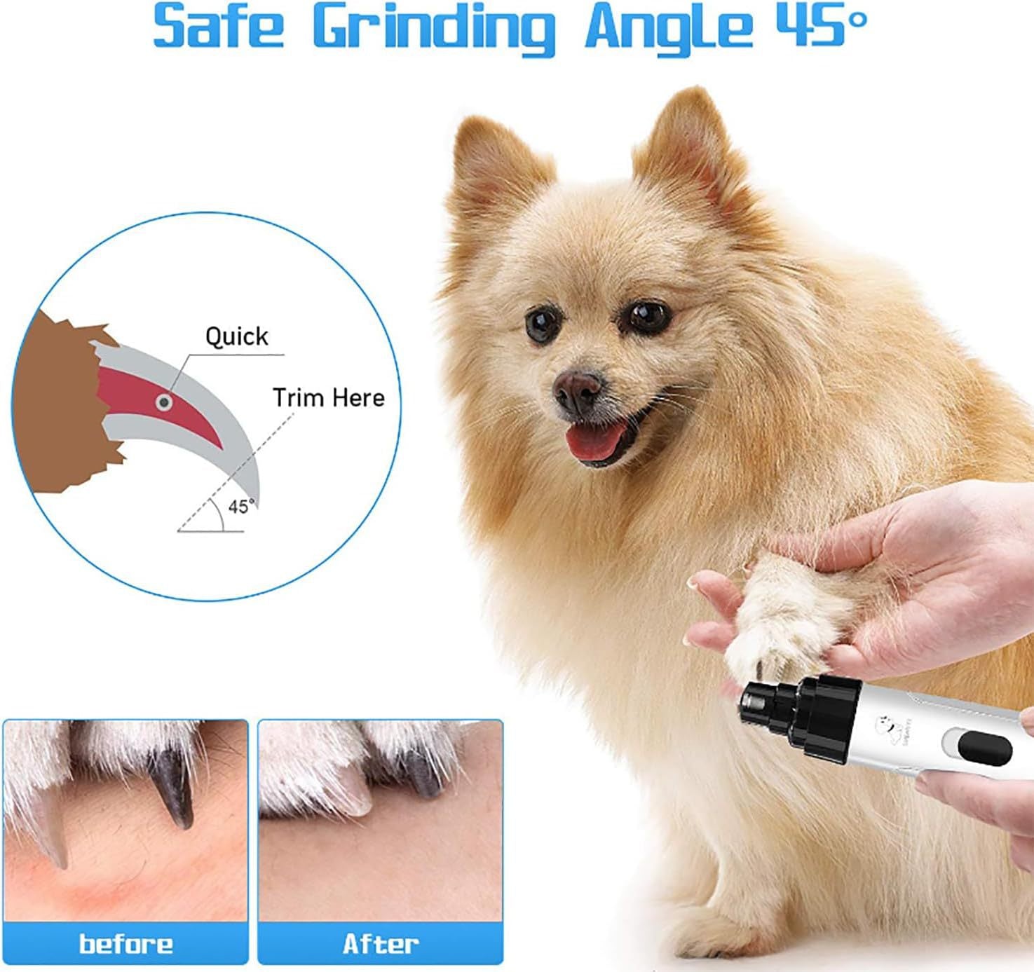Low-Noise Pets Electric Rechargeable Nail Clippers