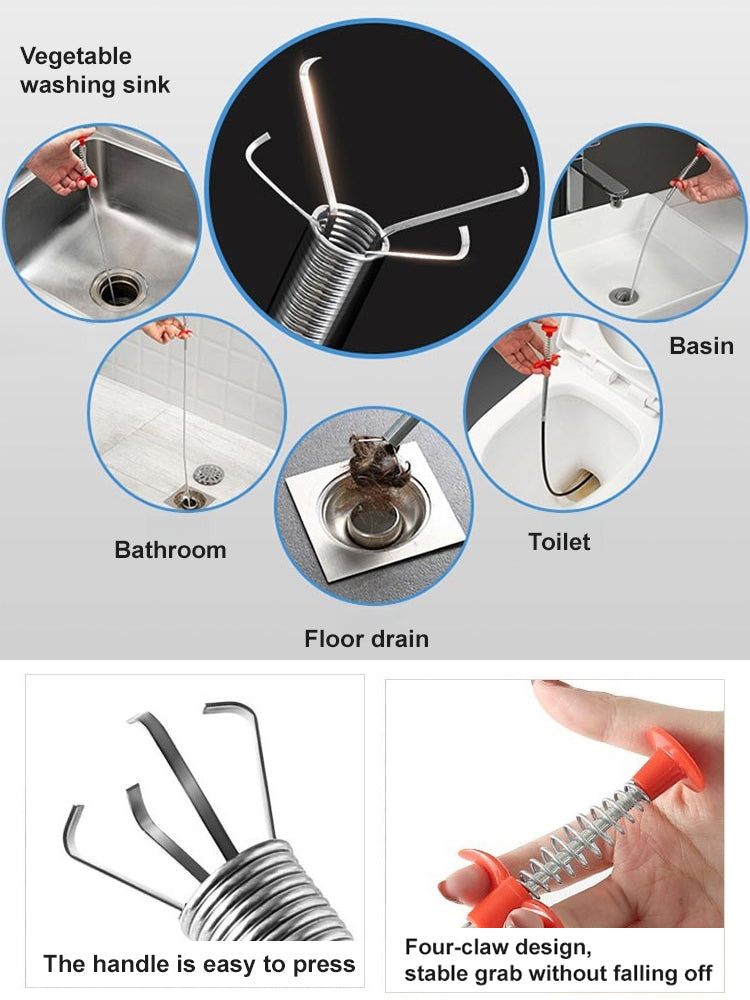 Four-claw household sewer unclogger