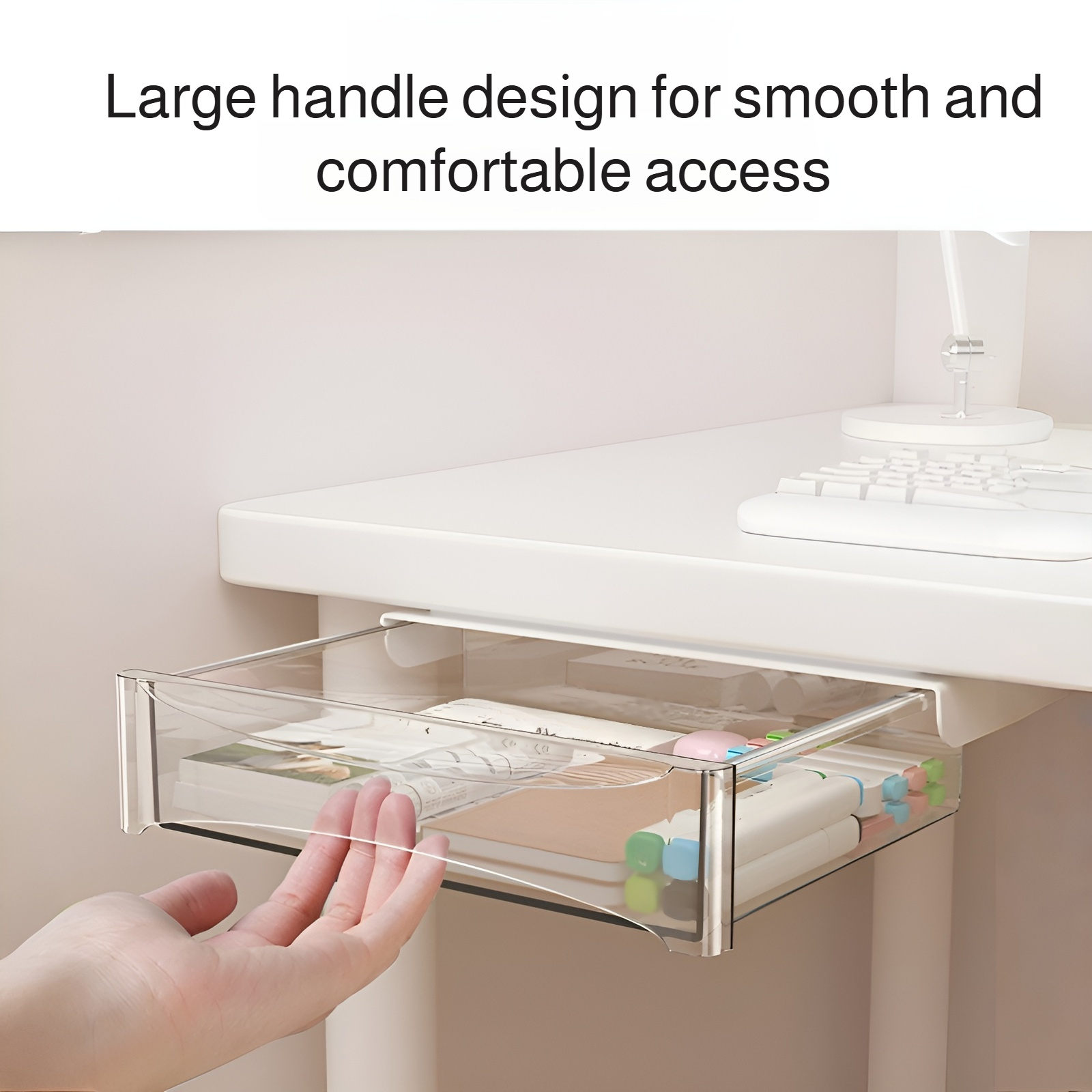 No-Drill Under-Desk Storage Drawer