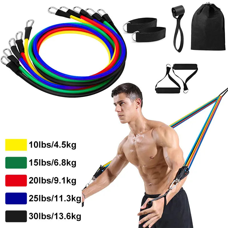 11PCS Power Resistance Band (Home Gym - Anywhere, Anytime