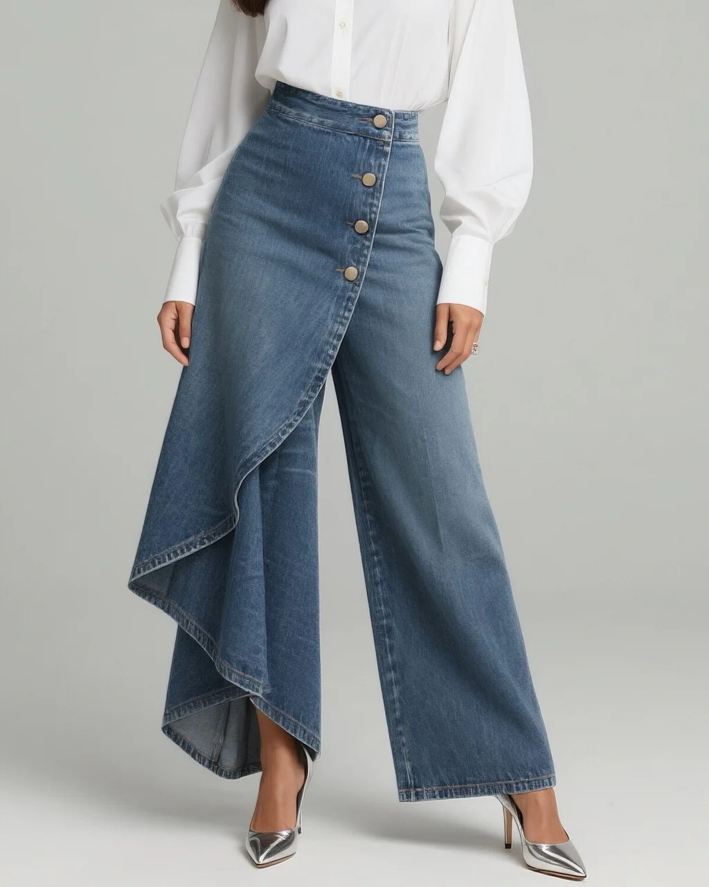 Denim Wrap Pants