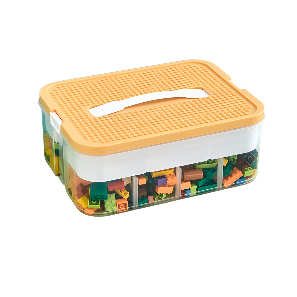 Household building block storage box layered stackable Lego storage box children's toy parts desktop