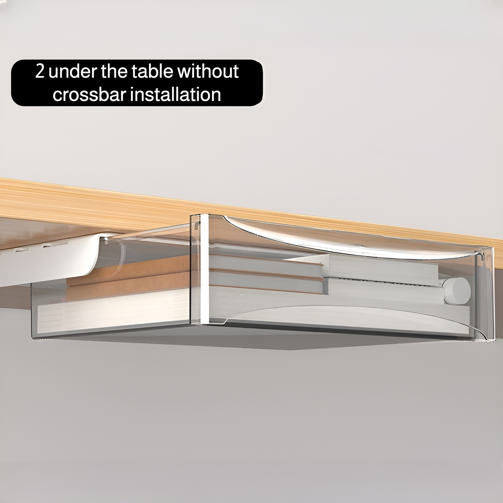 No-Drill Under-Desk Storage Drawer