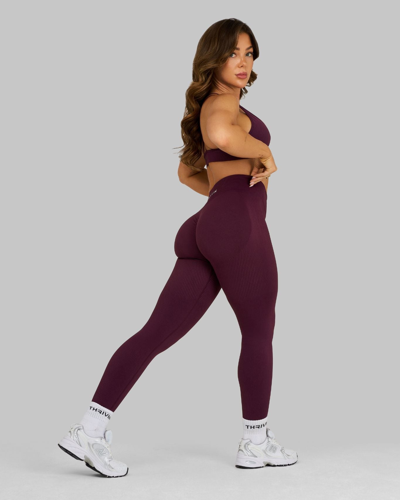 Mid-Waisted Contour Leggings | Winter Plum