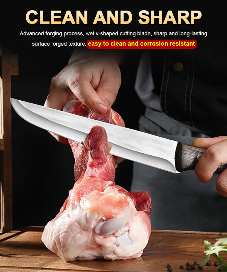 🔥【Sold 31,800 units in 3 days】Hand forged meat knife cuts meat like tofu.