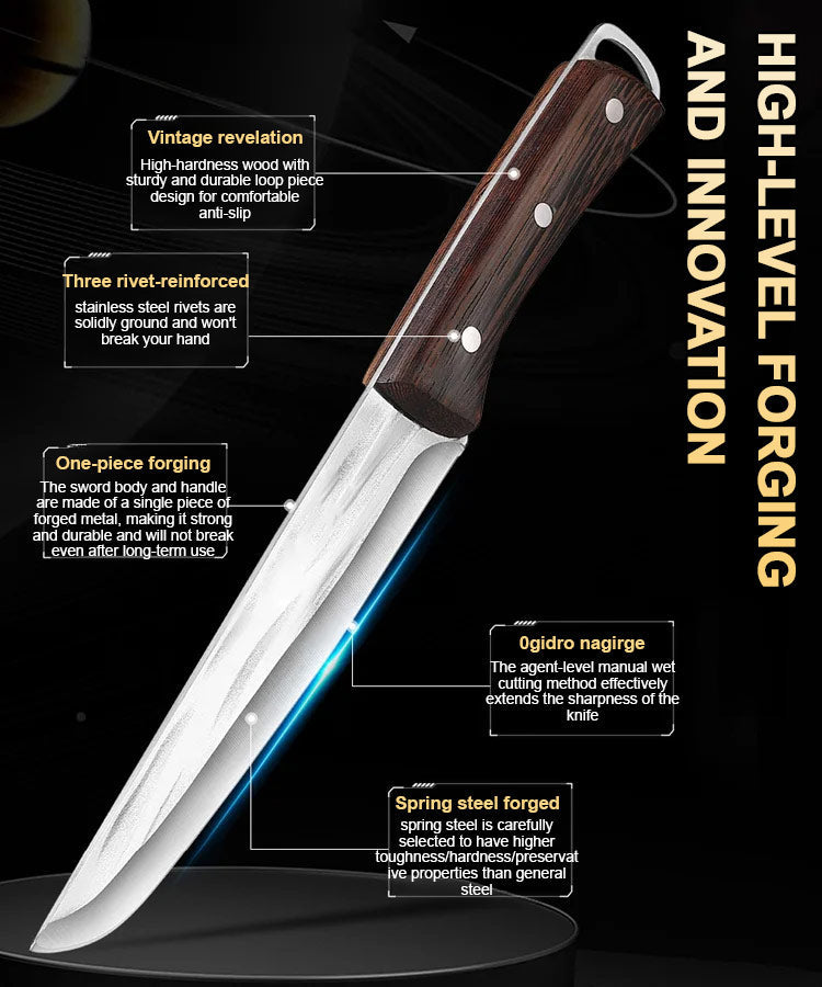 🔥【Sold 31,800 units in 3 days】Hand forged meat knife cuts meat like tofu.