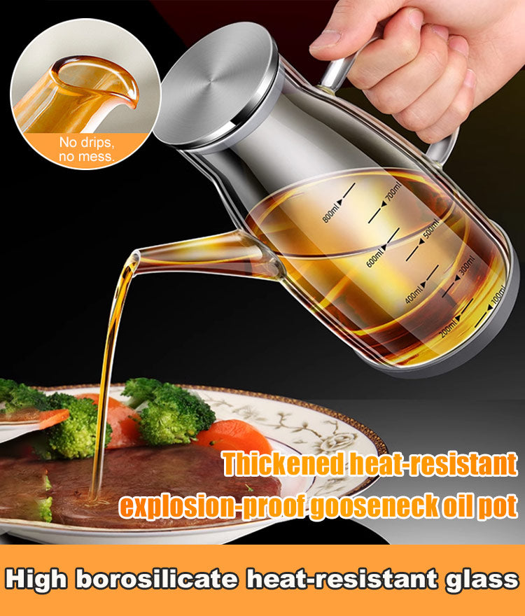 Thickened High Borosilicate Glass Heat Resistant and Explosion Proof Oil Pourer with Spout