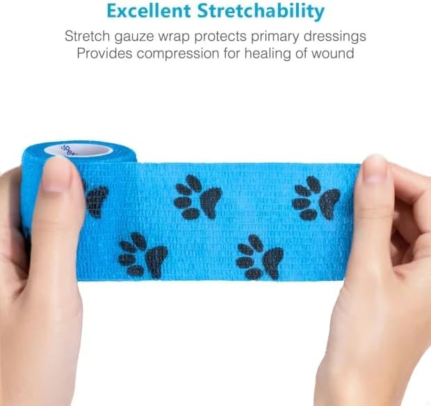 Wrap Cohesive Bandage – Self-Adhesive Dog Paw Wrap for No-Shoe Walks