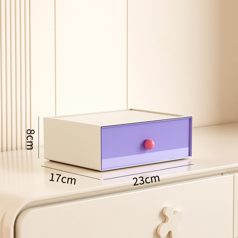 Desktop stackable drawer storage box