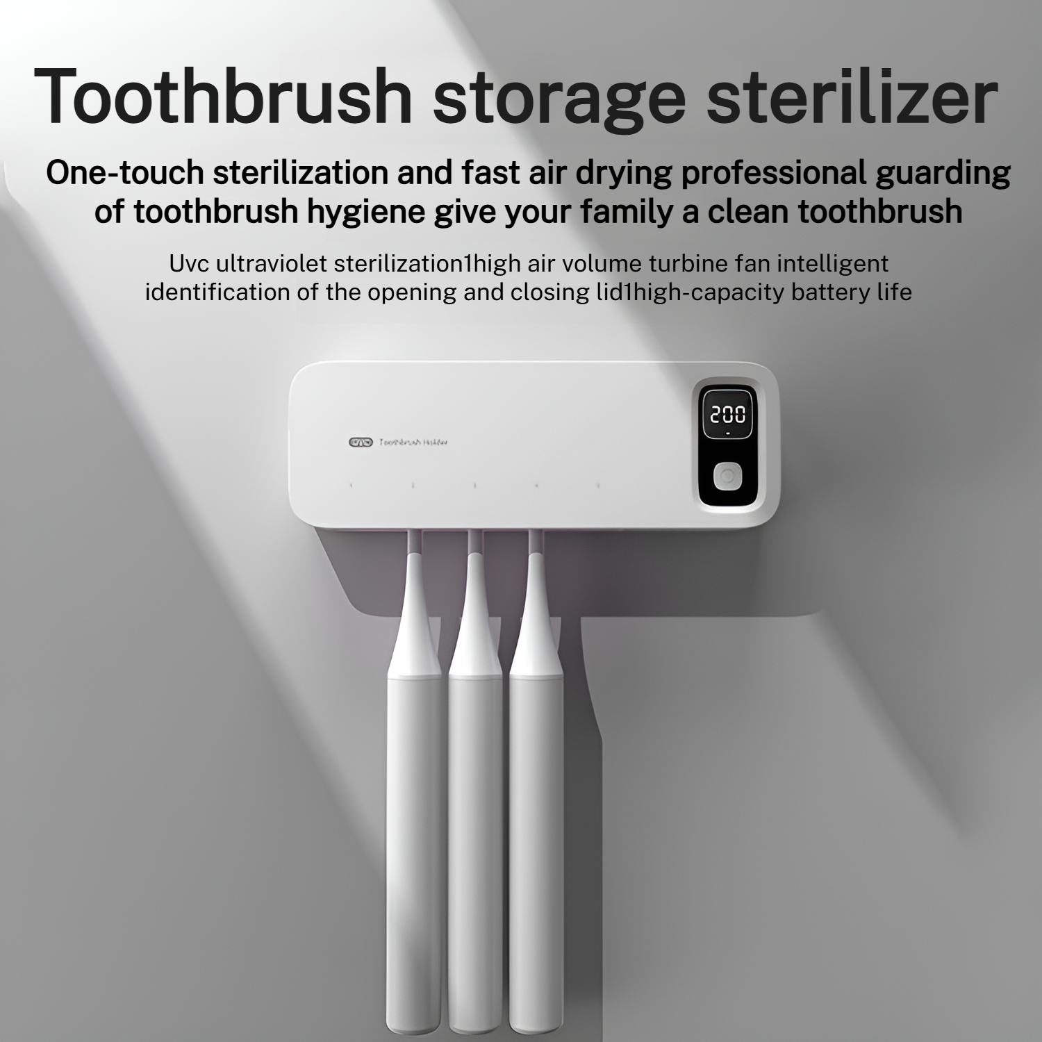 Toothbrush Storage Toothbrush Sterilizer Simple Smart Electric Air Drying Rack Charging UV Storage B