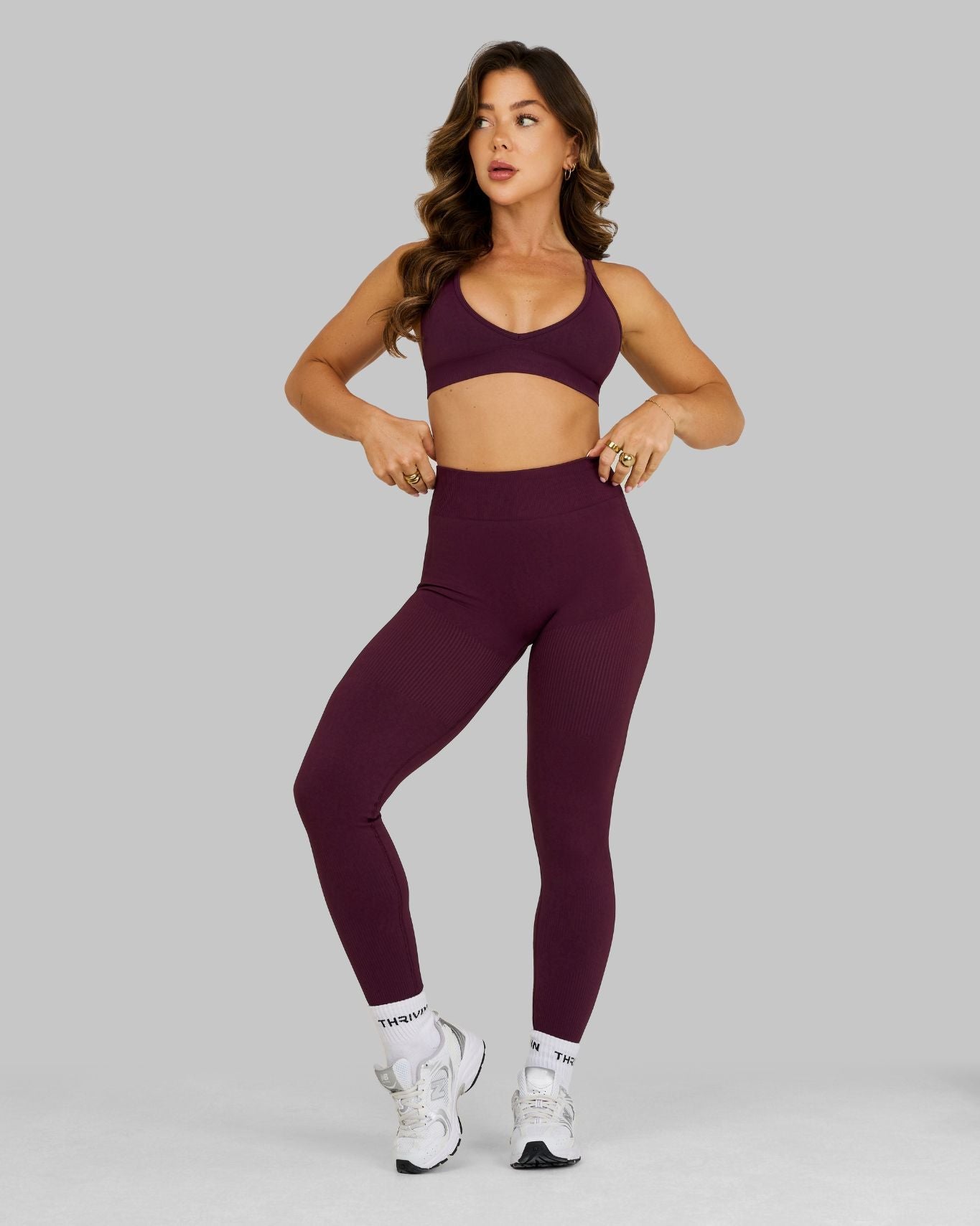 Mid-Waisted Contour Leggings | Winter Plum