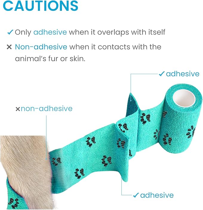 Wrap Cohesive Bandage – Self-Adhesive Dog Paw Wrap for No-Shoe Walks