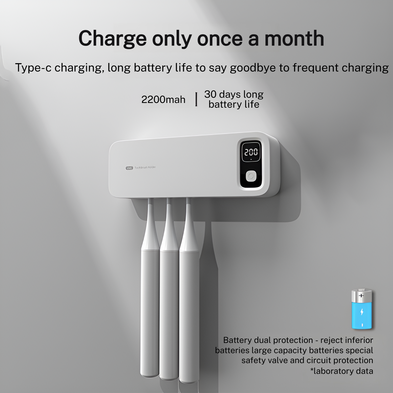 Toothbrush Storage Toothbrush Sterilizer Simple Smart Electric Air Drying Rack Charging UV Storage B