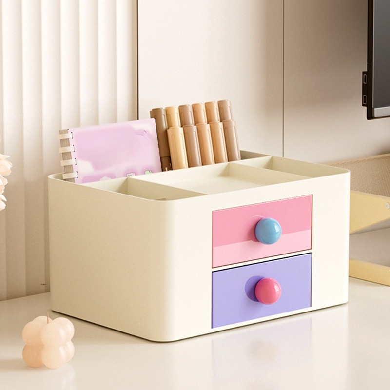 Desktop stackable drawer storage box