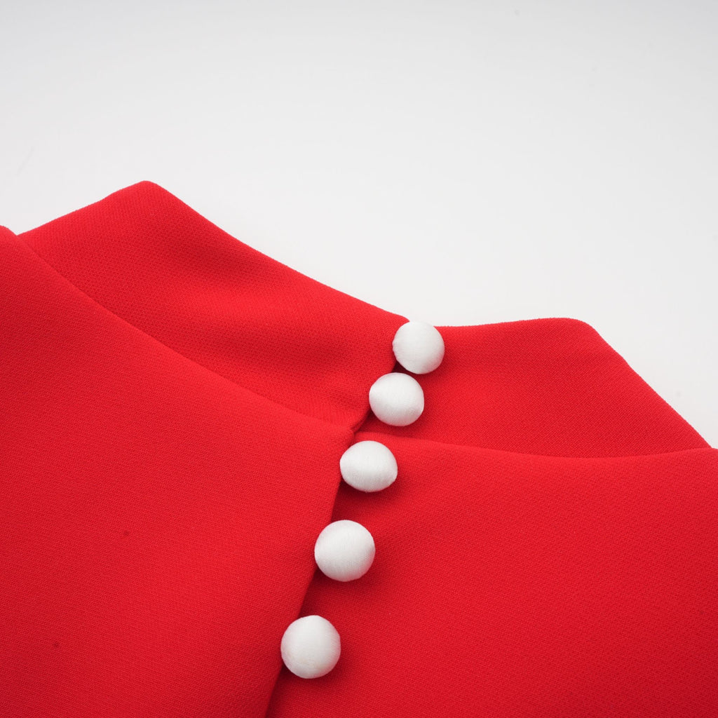 Anna red petal-sleeve cut-out bow mini dress