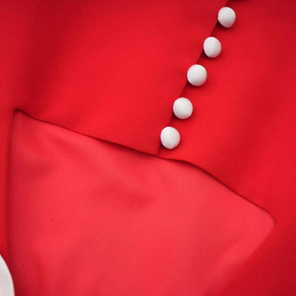 Anna red petal-sleeve cut-out bow mini dress