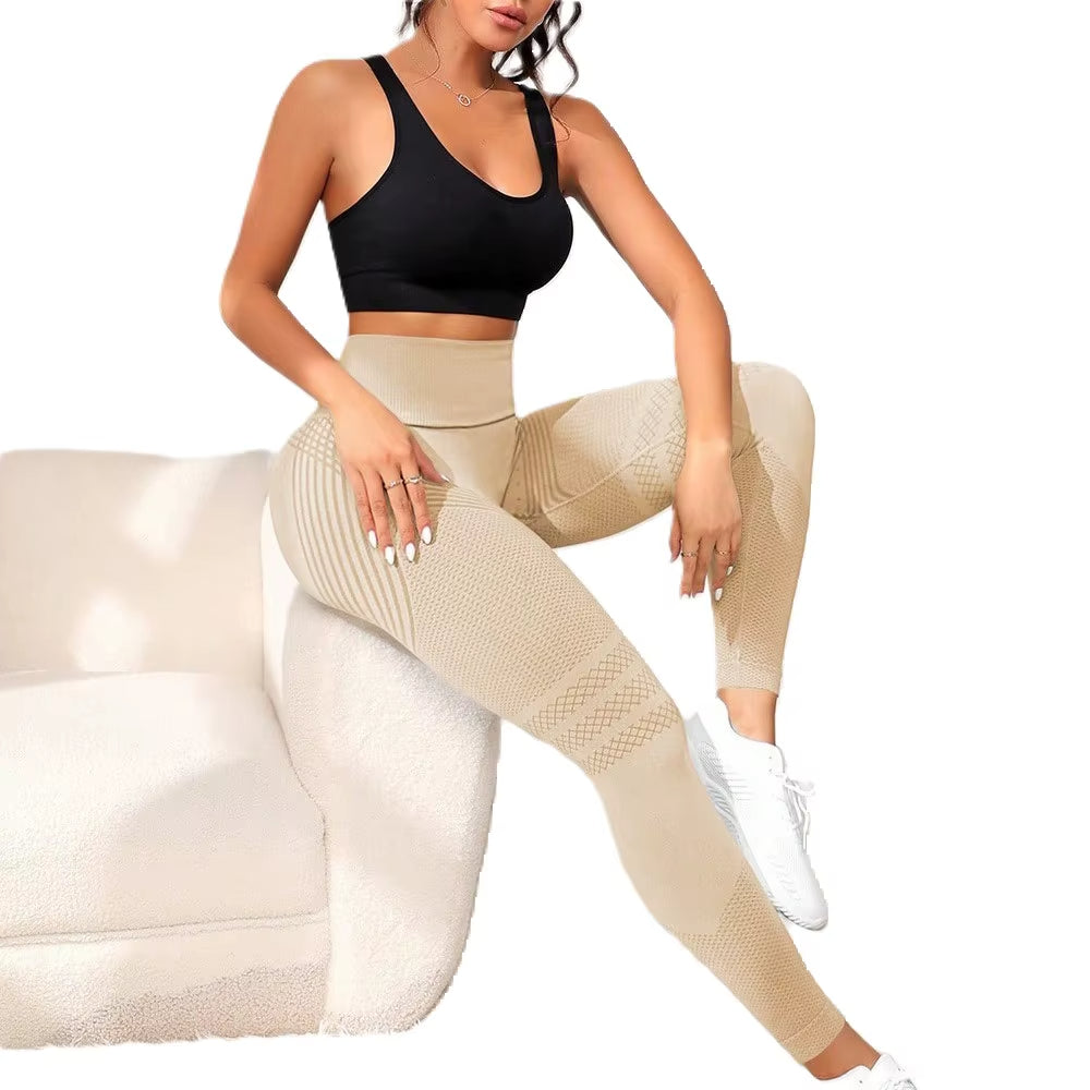 Women's High Waisted Tummy Control Scrunch Butt Lifting Seamless Workout Yoga Pants
