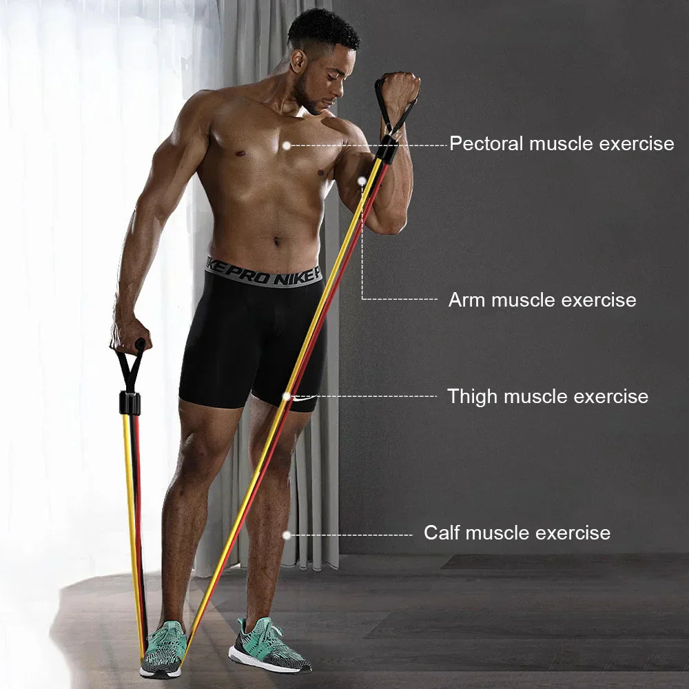 11PCS Power Resistance Band (Home Gym - Anywhere, Anytime