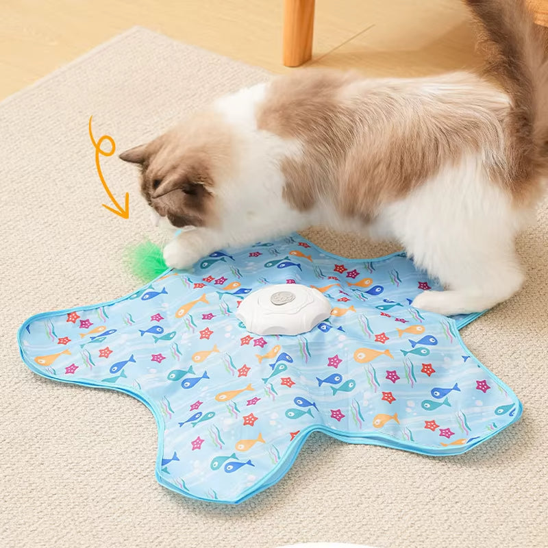 Electric Moving Feather Hideaway Cat Toy