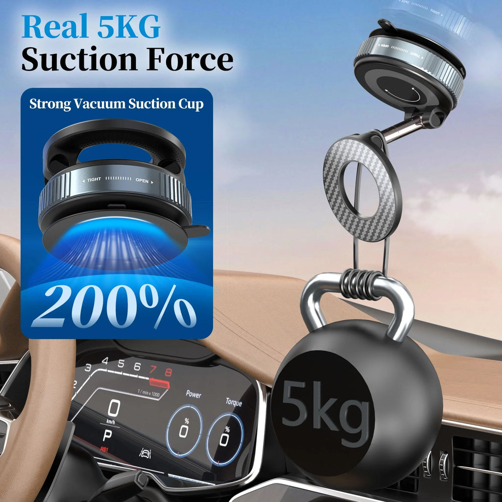 Magnetic Suction Cup - 360° Stretchable Phone Holder with Vacuum Seal