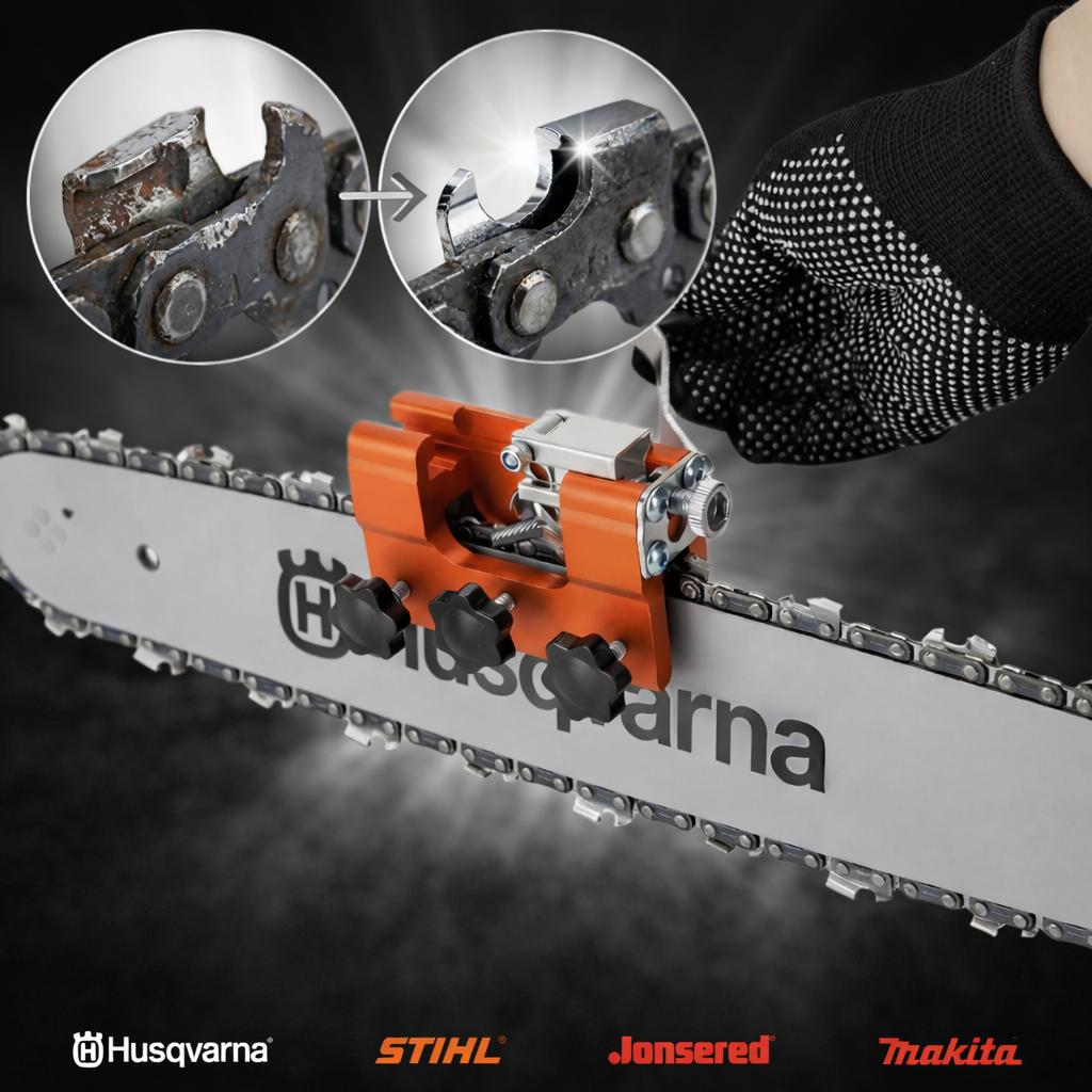 Portable chainsaw hand crank grinding chain