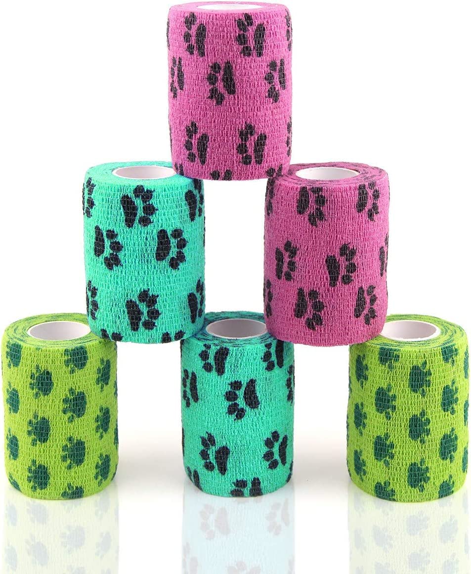 Wrap Cohesive Bandage – Self-Adhesive Dog Paw Wrap for No-Shoe Walks