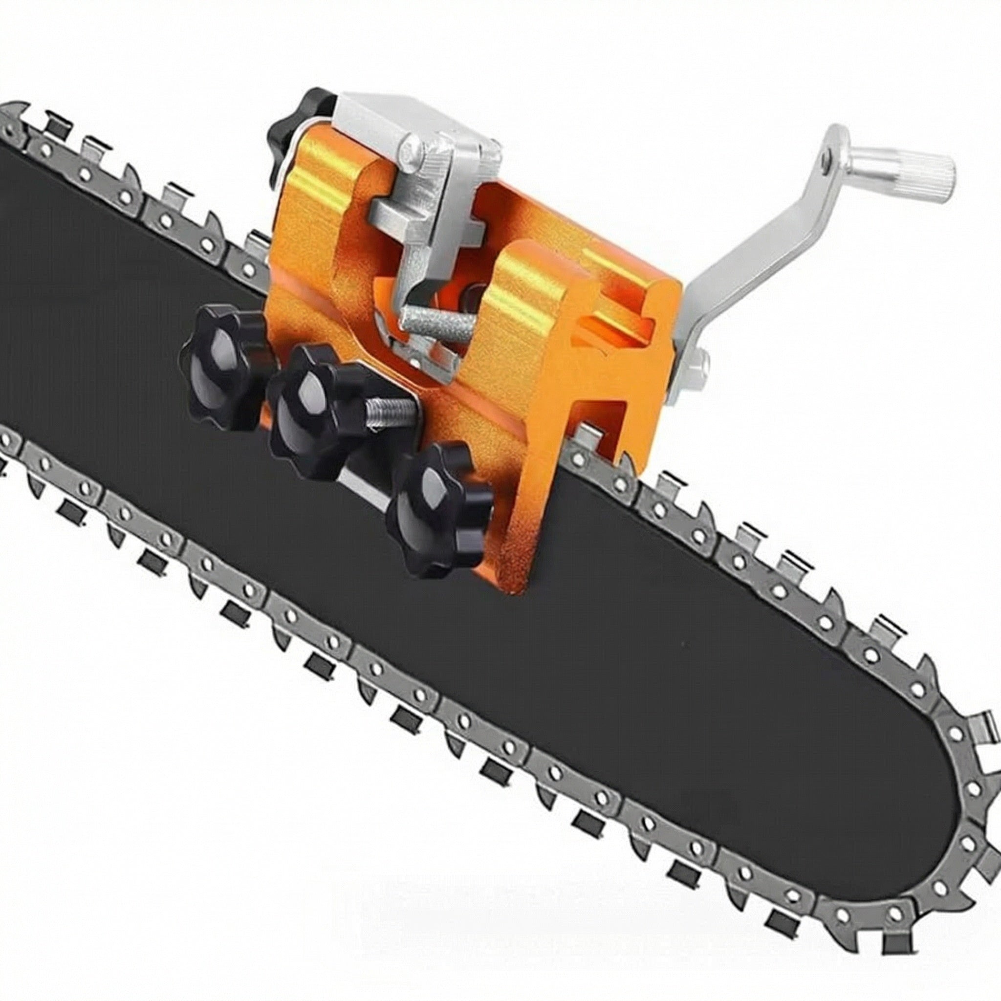 Portable chainsaw hand crank grinding chain