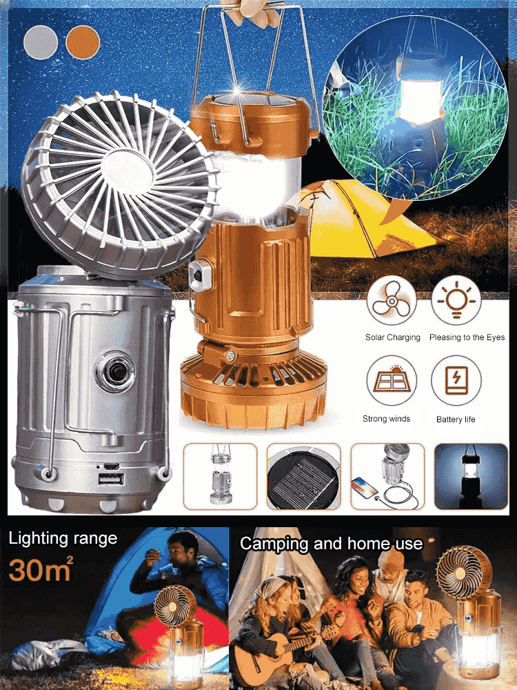 It is an emergency lamp that never goes out and a fan that never stops 🌟 It is forever powered 🌟 With just 2 hours of sufficient sunlight, it fully charges and can be used continuously for 3 days without needing to plug in 🌟