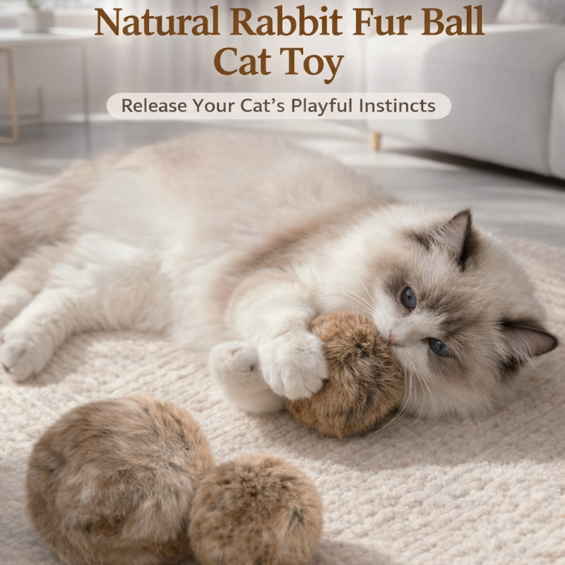 Soft Fluffy Cat Toy Ball