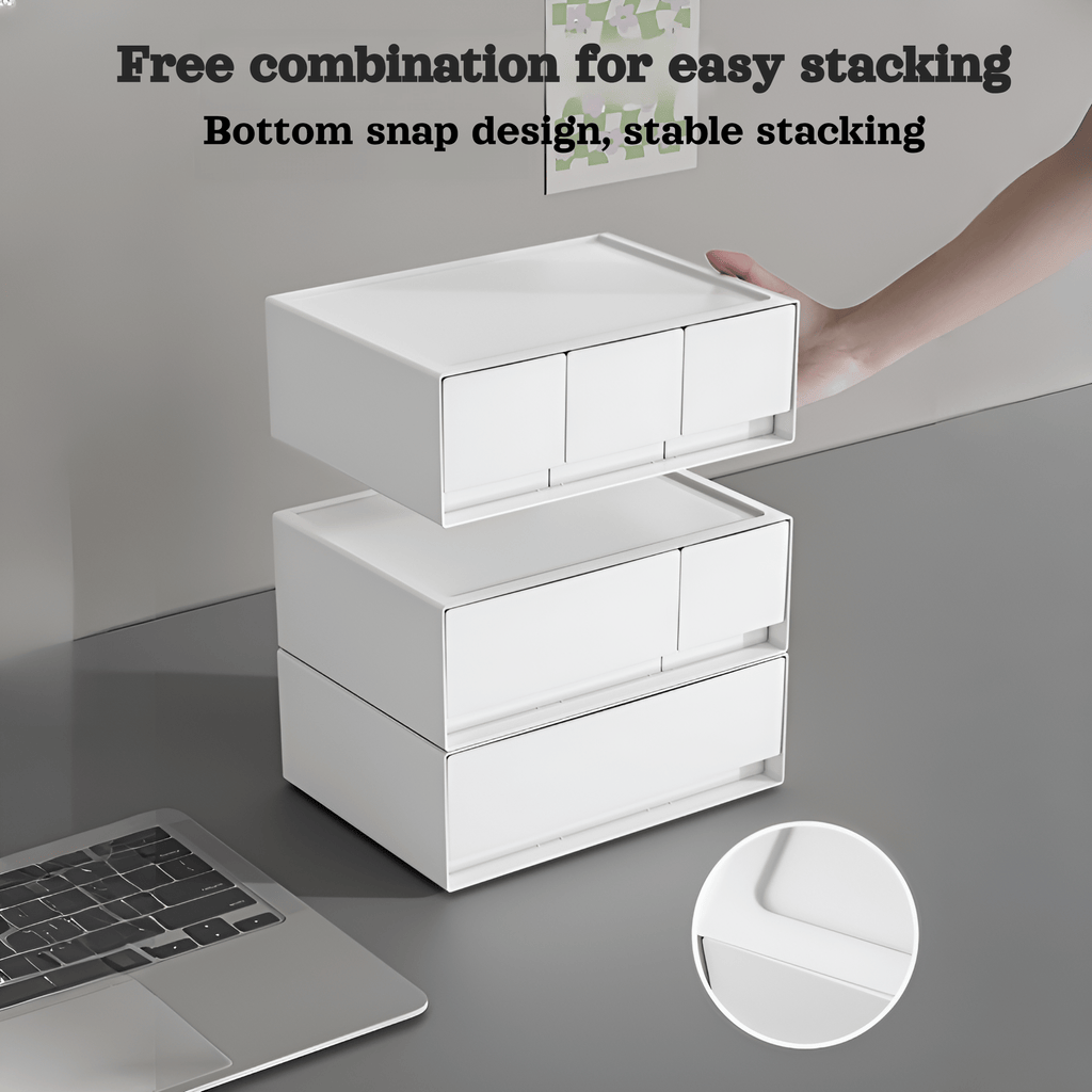 Storage box plastic desktop storage box cosmetic drawer storage box free combination multi-layer sta