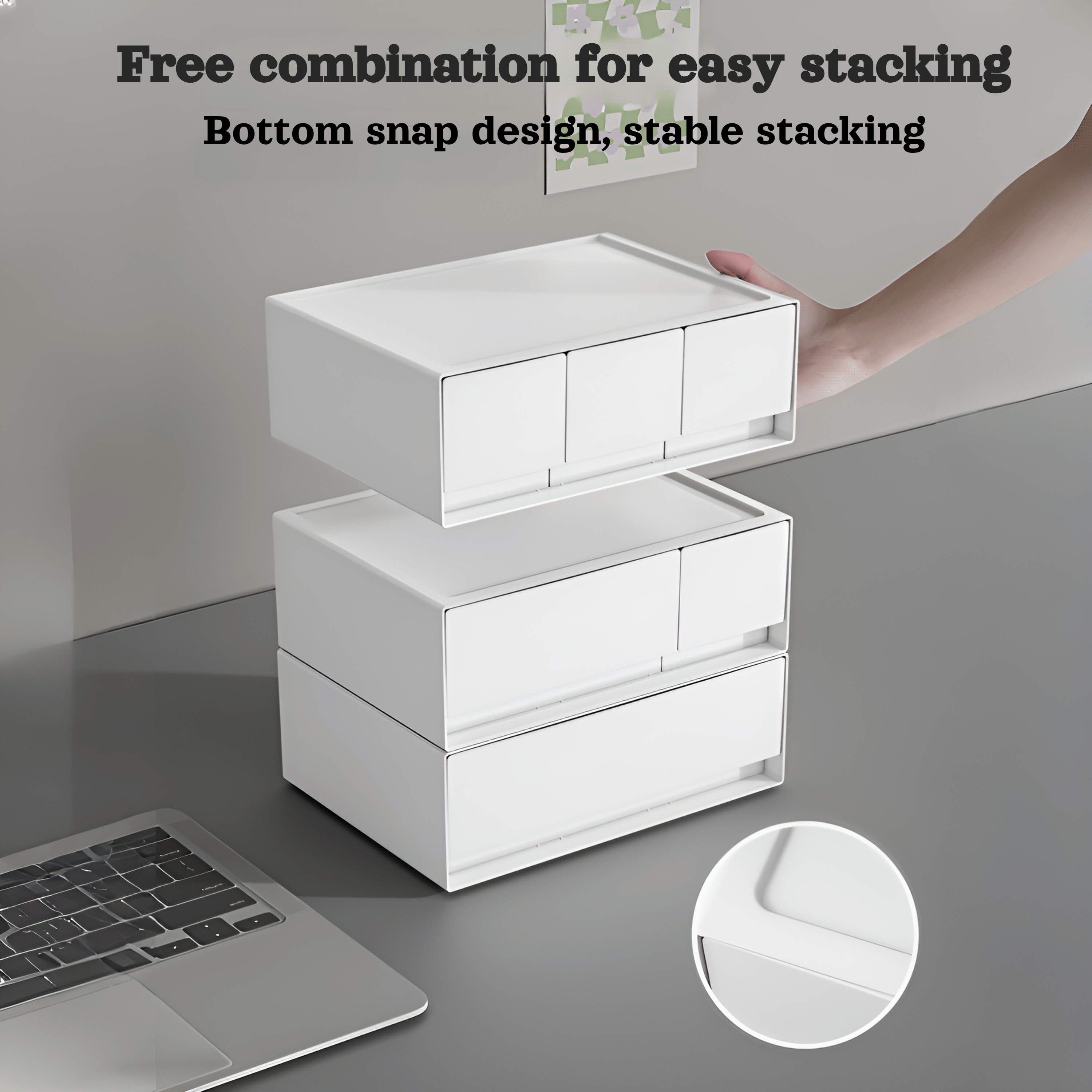 Storage box plastic desktop storage box cosmetic drawer storage box free combination multi-layer sta