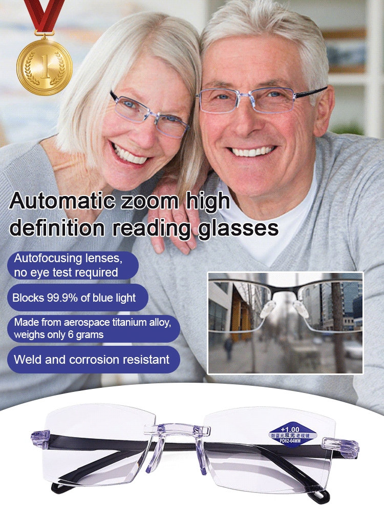 For the price of a single meal 🍔, get high-tech auto-focus, blue light blocking reading glasses 🤓—no need to worry about compatibility! 👍