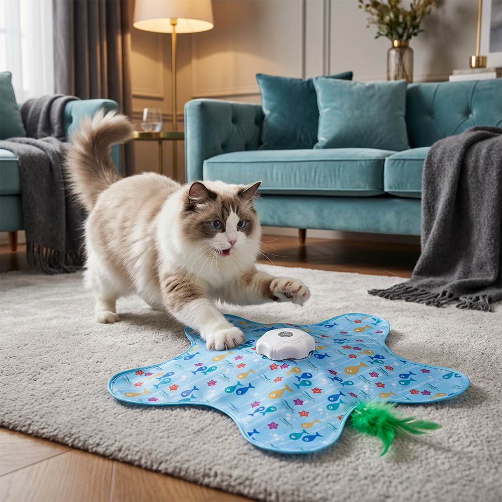 Electric Moving Feather Hideaway Cat Toy