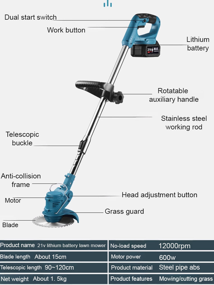 【Lightweight lithium battery garden lawn mower】50%OFF📢