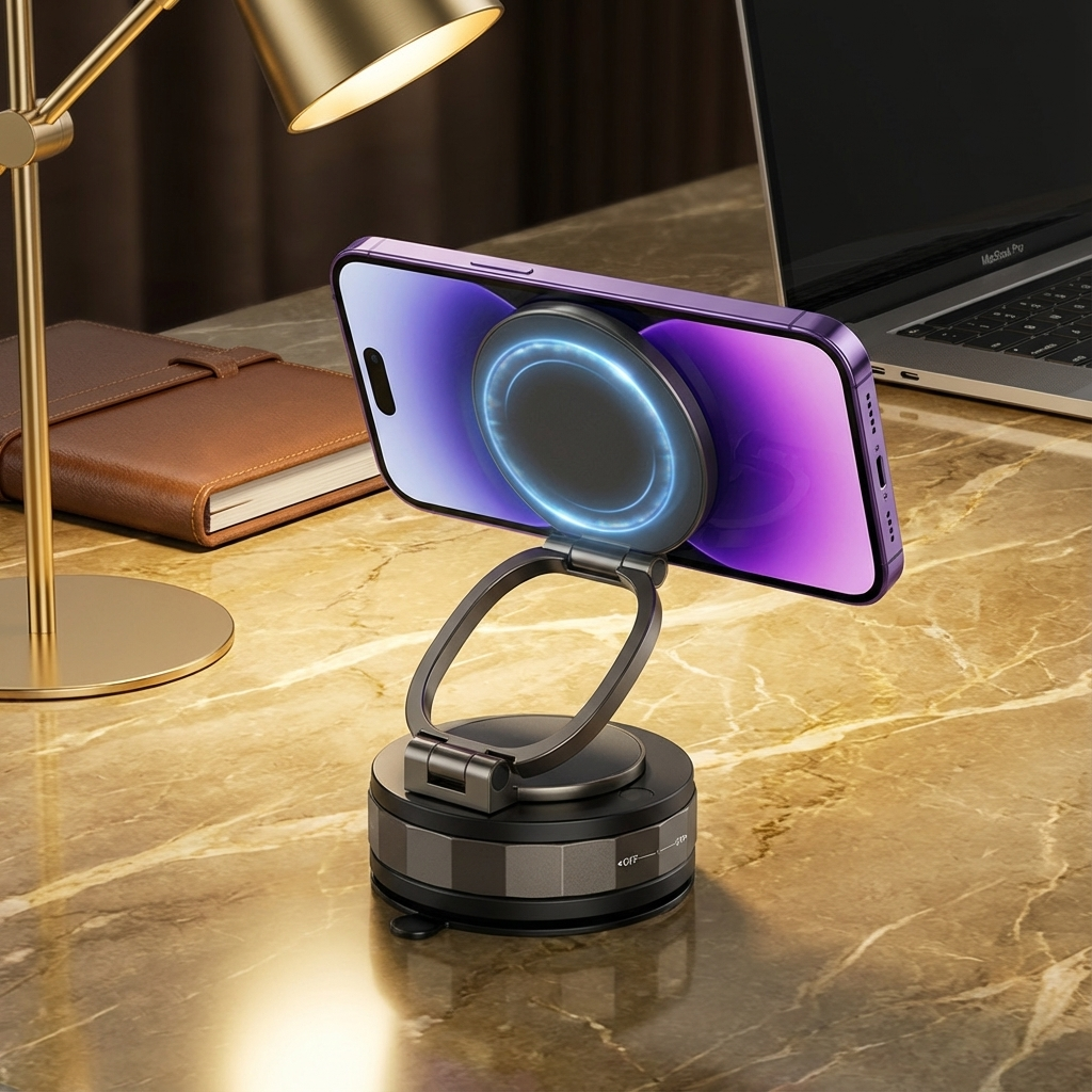 Magnetic Suction Cup - 360° Stretchable Phone Holder with Vacuum Seal