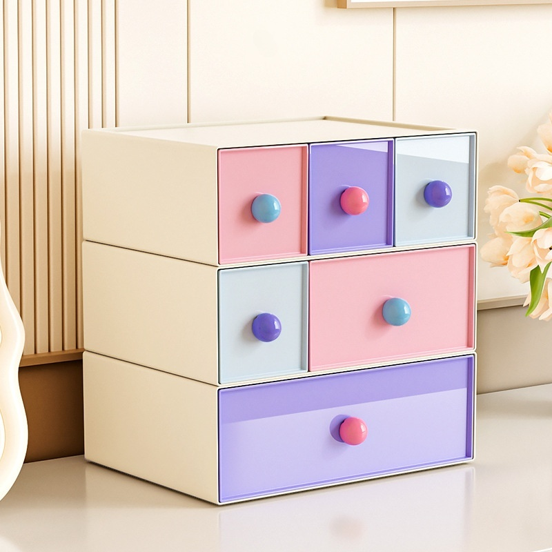 Desktop stackable drawer storage box