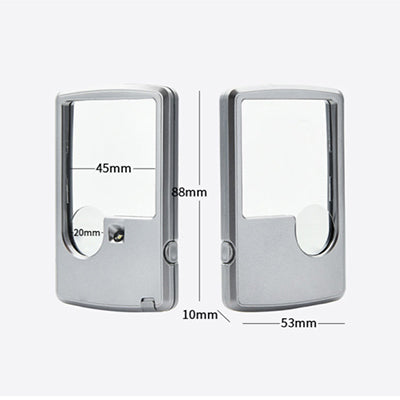 Ultra-thin rectangular LED light magnifying glass