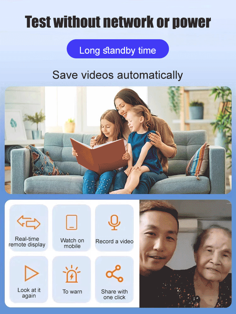 🔥【4K Ultra HD Resolution】Adhesive, installation-free home security camera.