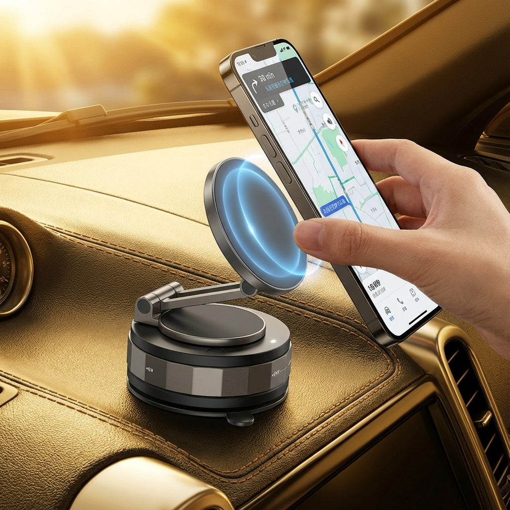 Magnetic Suction Cup - 360° Stretchable Phone Holder with Vacuum Seal