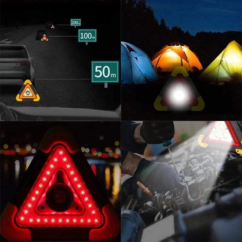🚗Triangular Solar Emergency Signal Light for the Roadside✨