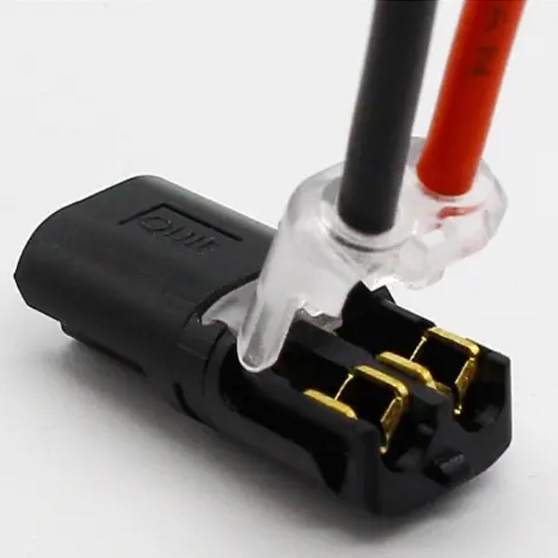 Double plug connector with locking latch
