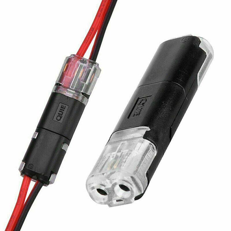 Double plug connector with locking latch