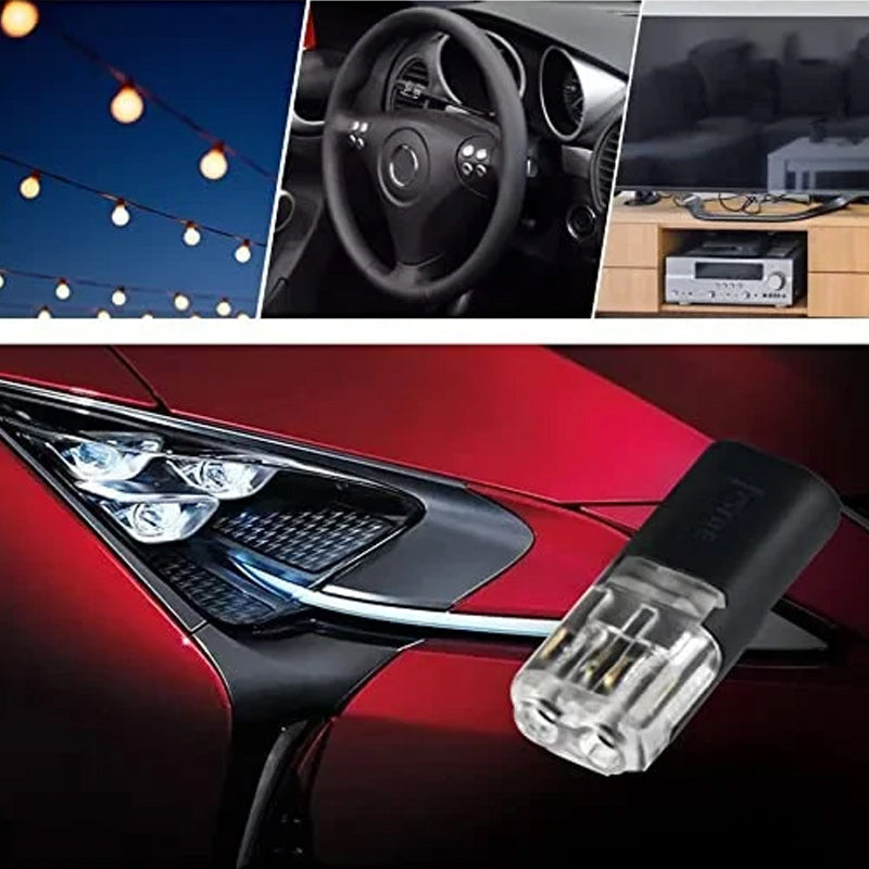 Double plug connector with locking latch