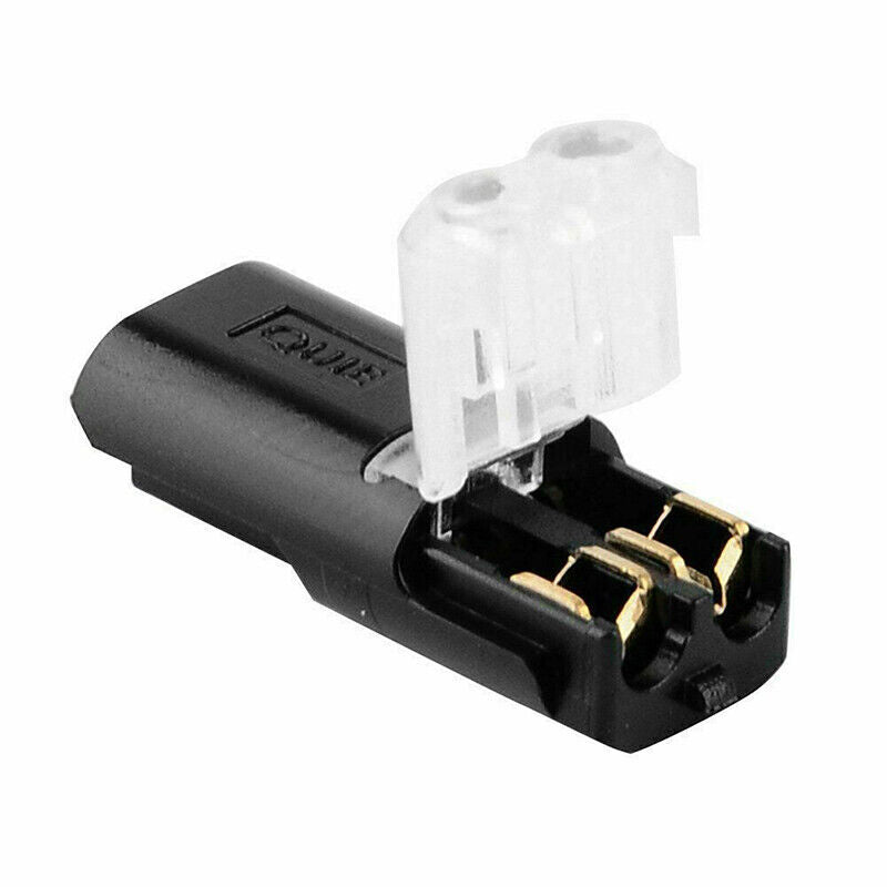 Double plug connector with locking latch