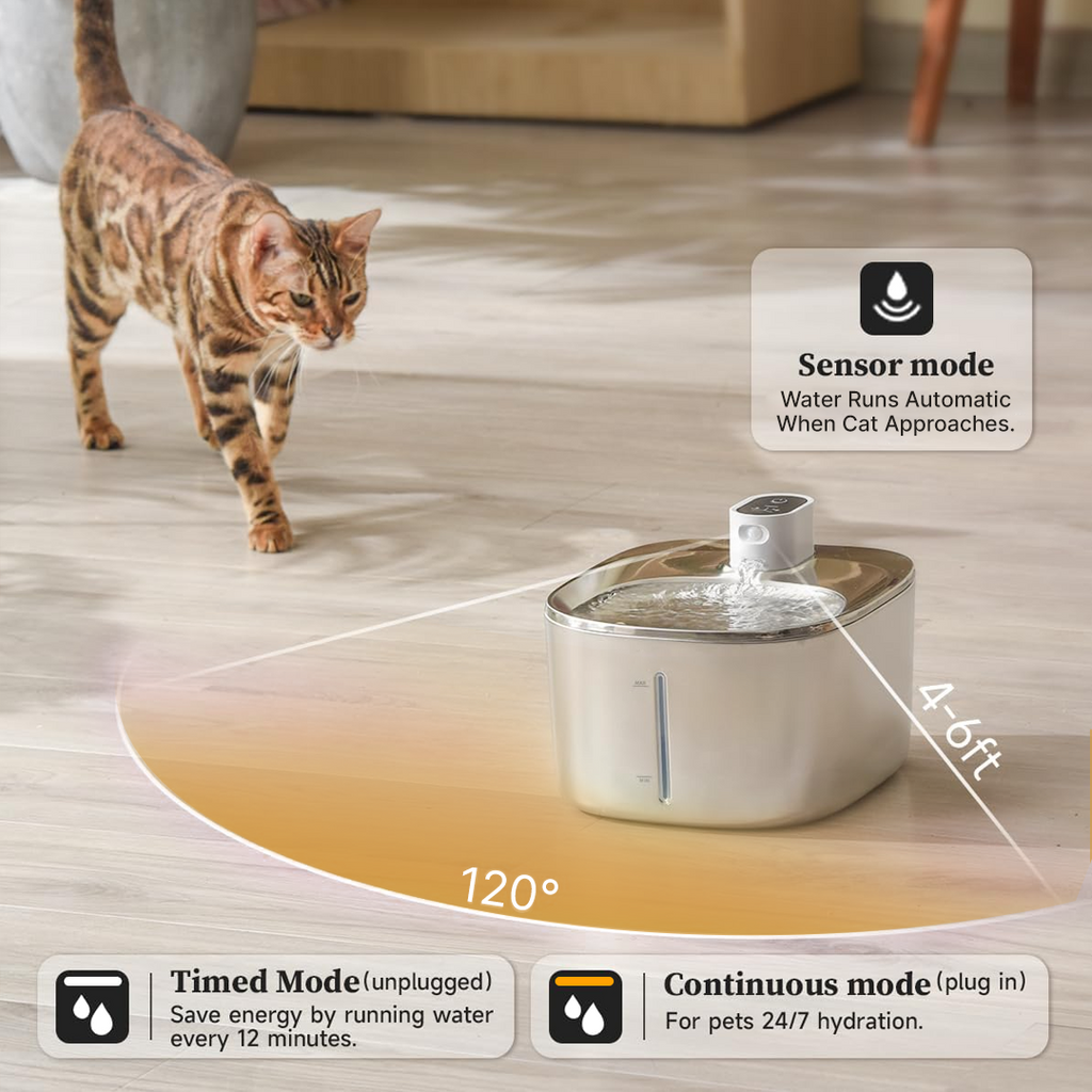Cat Drinking Fountain - Automatic Stainless Steel Pet Water Dispenser with Ultra Quiet Pump