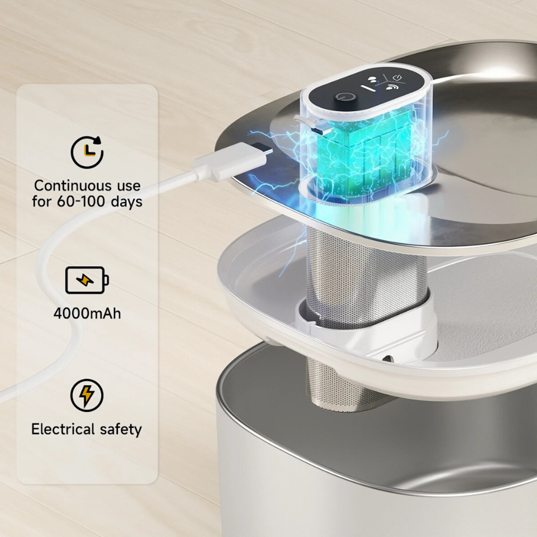 Cat Drinking Fountain - Automatic Stainless Steel Pet Water Dispenser with Ultra Quiet Pump